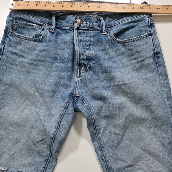 Abercrombie & Fitch Jeans Men 32 x 32 (30) Light Blue Cotton Preppy Western FLAW - Picture 4 of 16